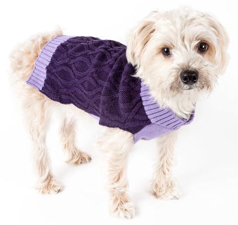 Image of Oval Weaved Heavy Knitted Fashion Designer Dog Sweater