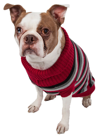Image of Polo-Casual Lounge Cable Knit Designer Turtle Neck Dog Sweater