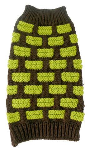 Image of Fashion Weaved Heavy Knit Designer Ribbed Turtle Neck Dog Sweater