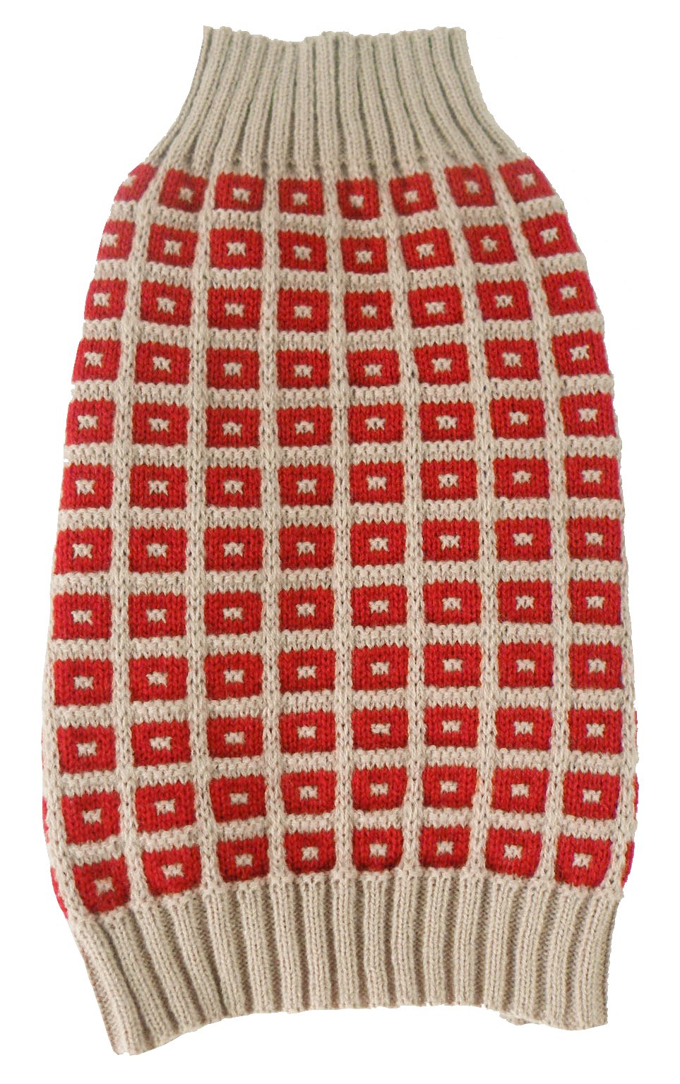 Butterscotch Box Weaved Heavy Cable Knitted Designer Turtle Neck Dog Sweater