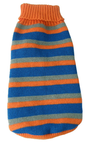 Image of Heavy Cable Knit Striped Fashion Polo Dog Sweater