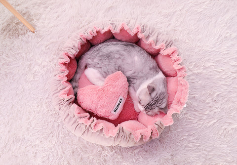Image of Pink Comfy Cute Cat Bed 50% OFF
