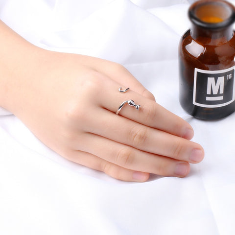 Image of Adjustable Silver Kitty Cat Ring