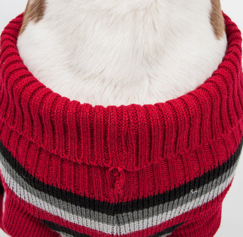 Image of Polo-Casual Lounge Cable Knit Designer Turtle Neck Dog Sweater
