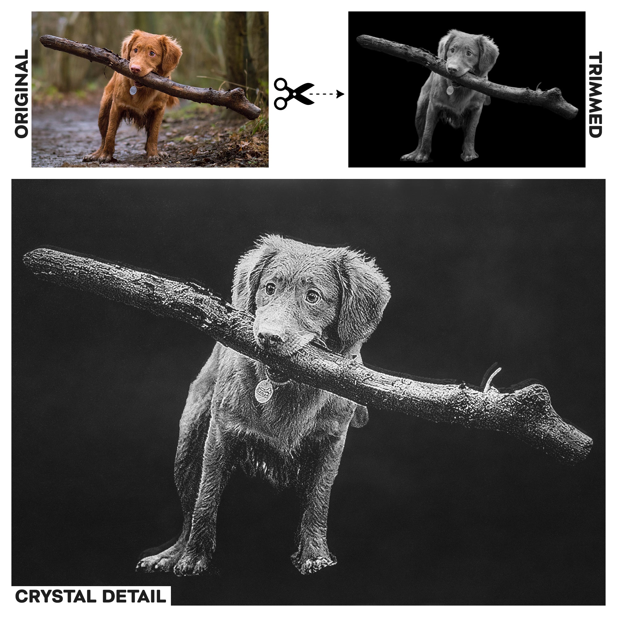 Personalized Pet Art - Laser Engraved Crystal