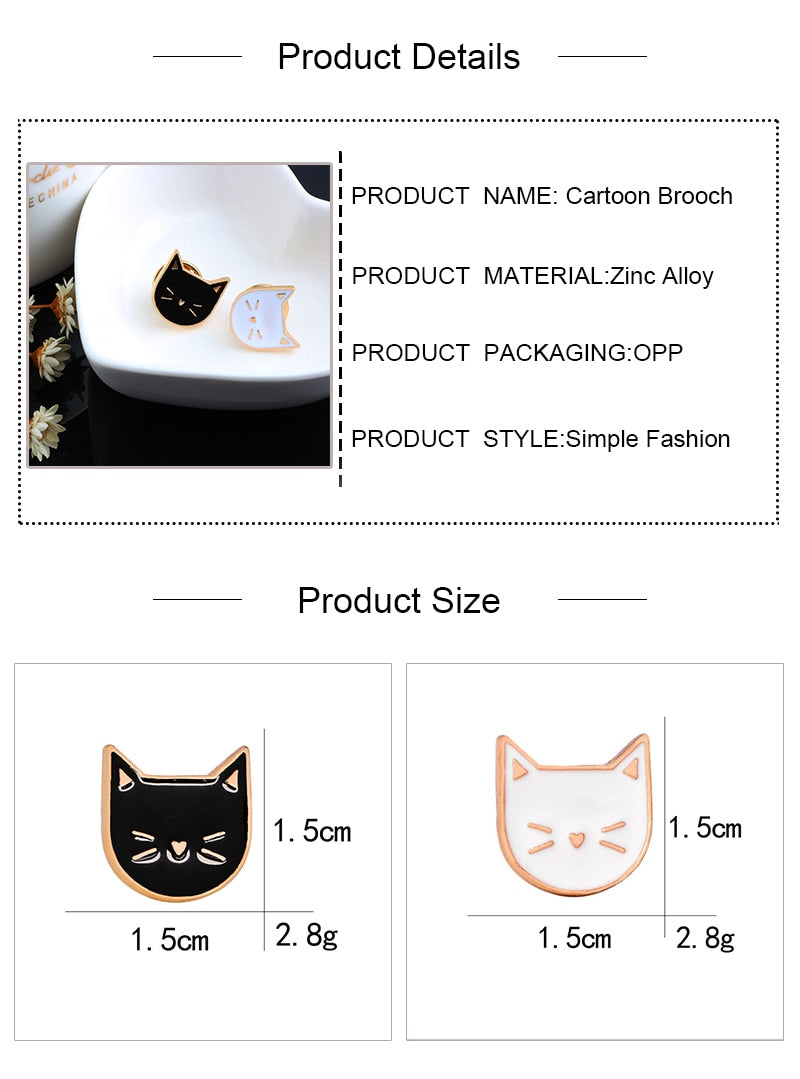 Ying Yang Kitty Pins